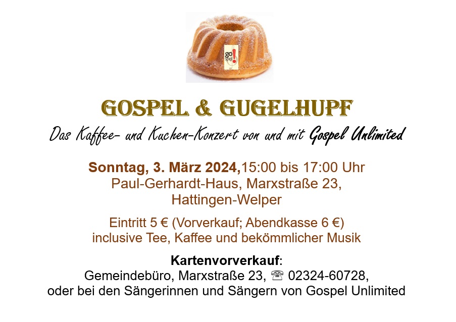 „Gospel & Gugelhupf“ von und mit Gospel Unlimited in Welper